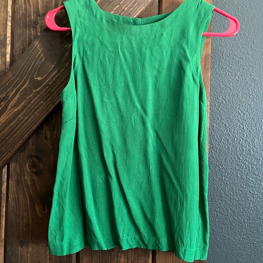 Topshop Green Sleeveless Top